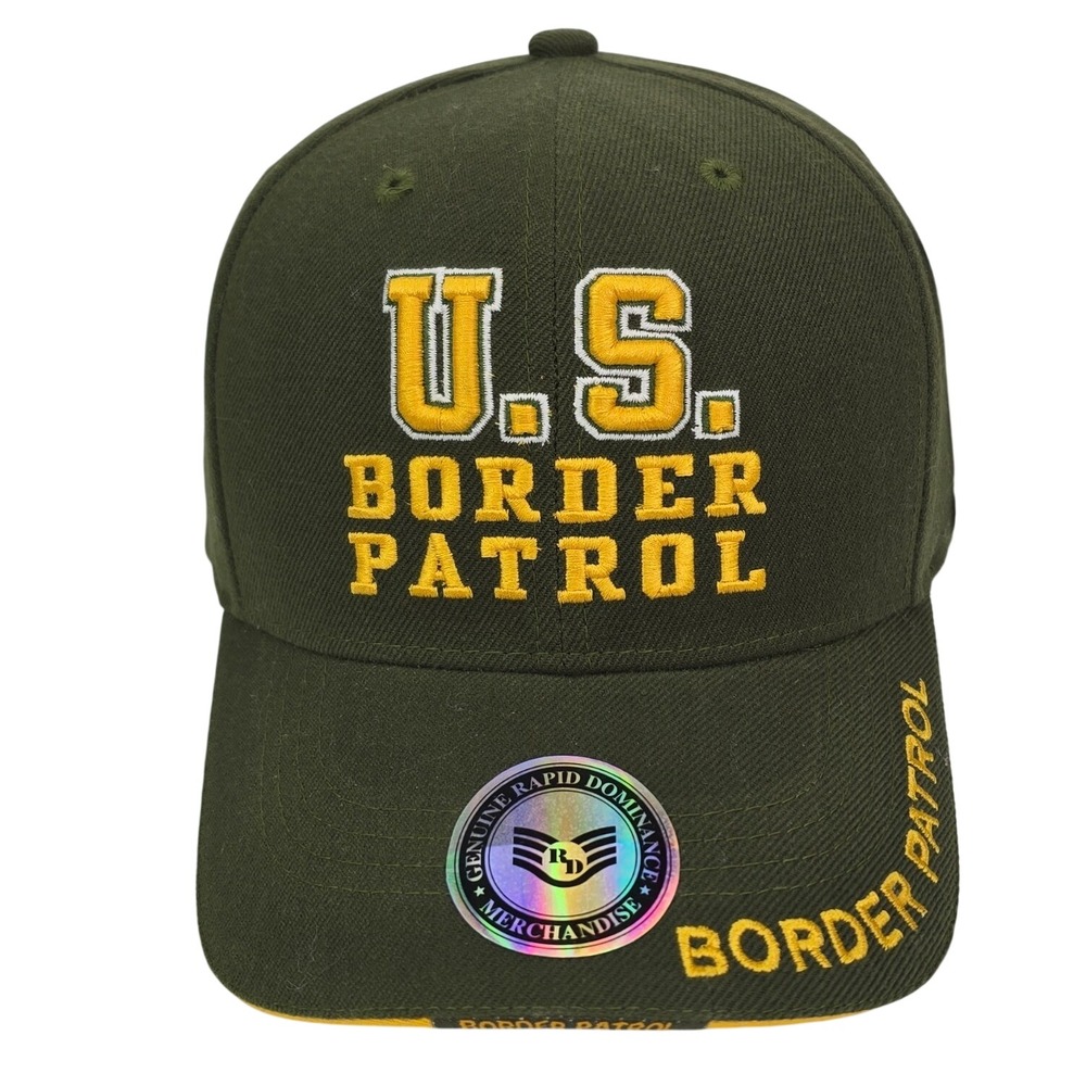 Rapid Dominance US Border Patrol Hat Cap OSFM Olive Green Adjustable Embroidered